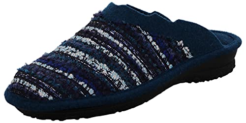 Rohde Damen Hausschuhe Pantoffeln Softfilz Emden 2251, Größe:38 EU, Farbe:Blau von Rohde