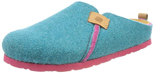 Rohde Damen Hausschuhe Softfilz Pantoffeln Napoli-D 6803, Größe:42 EU, Farbe:Türkis von Rohde