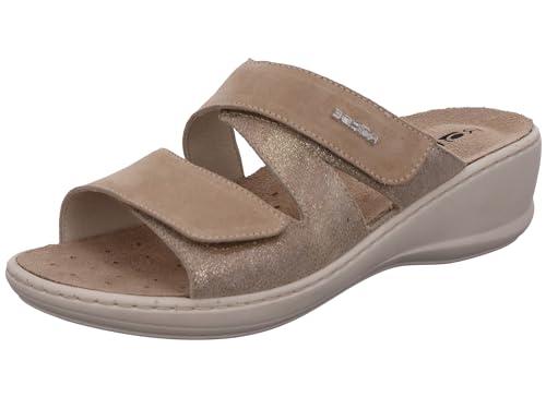 Rohde Damen Schuhe Pantoletten Clogs Leder Herne 5770, Größe:41 EU, Farbe:Beige von Rohde