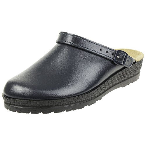 Rohde Neustadt D 1440 Schuhe Damen Pantoletten Clogs Weite G, Größe:36 EU, Farbe:Blau von Rohde