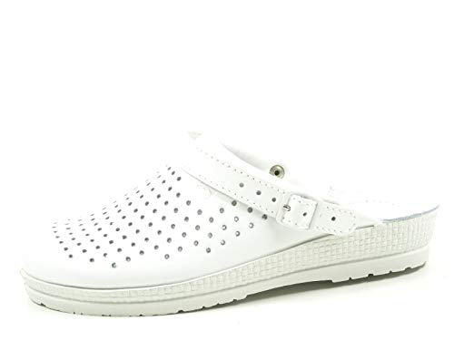 Rohde Neustadt d Clogs Damen Arzt Krankenhaus Hausschuhe Schuhe 1445 weiß, Schuhgröße:41 EU von Rohde