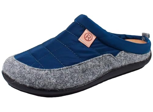Rohde Damen Pantoffel Hausschuh Filz herausnehmbare Einlagen Perugia 2022, Größe:42 EU, Farbe:Blau von Rohde