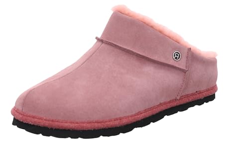 Rohde Damen Pantoffel Hausschuh Leder Lammfell Warmfutter Gardena 7070, Größe:37 EU, Farbe:Rosa von Rohde