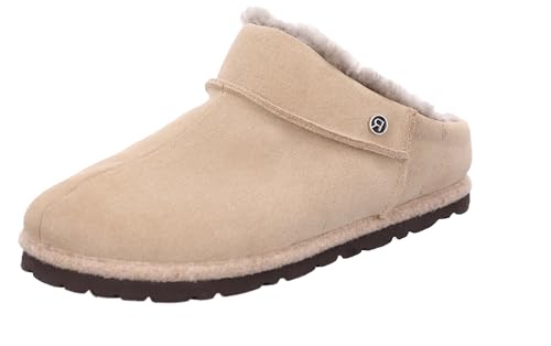Rohde Damen Pantoffel Hausschuh Leder Lammfell Warmfutter Gardena 7070, Größe:41 EU, Farbe:Beige von Rohde