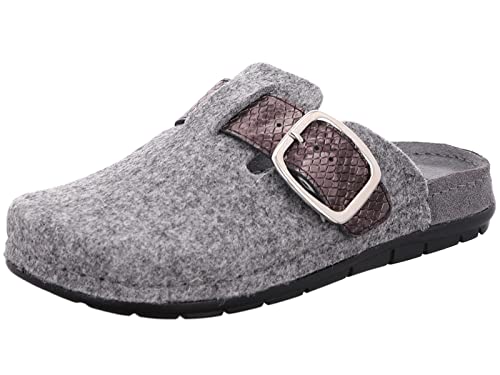 Rohde Damen Pantoffel Hausschuh Softfilz Rodigo-D 6190, Größe:38 EU, Farbe:Grau von Rohde