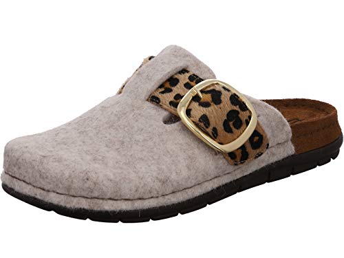 Rohde Damen Pantoffel Hausschuh Softfilz Rodigo-D 6190, Größe:41 EU, Farbe:Beige von Rohde
