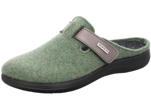 Rohde Damen Pantoffel Hausschuh Wechselfußbett Softfilz Bari 6549, Größe:40 EU, Farbe:Grün von Rohde