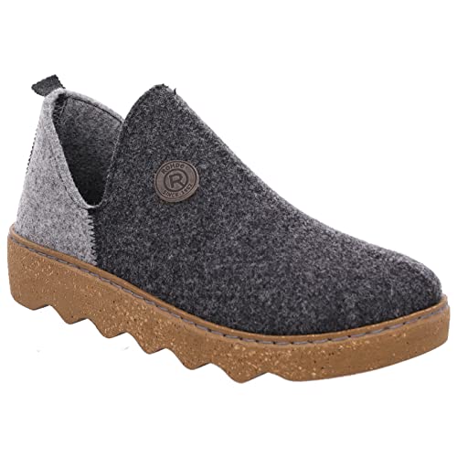 Rohde Damen Pantoffel Hausschuh Wellensohle Foggia 6129, Größe:37 EU, Farbe:Grau von Rohde