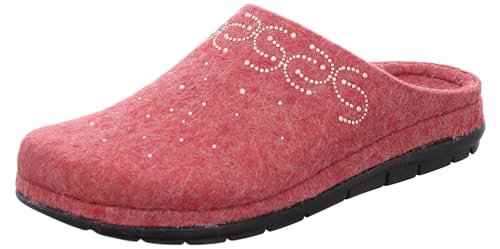 Rohde Damen Pantoffel Hausschuh weicher Filz Muster detailreich Rodigo-D 6187, Größe:40 EU, Farbe:Pink von Rohde