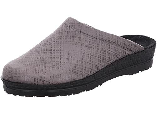 Rohde Damen Pantoffel Keilabsatz Hausschuh Microvelour Neustadt-D 2297, Größe:41 EU, Farbe:Grau von Rohde