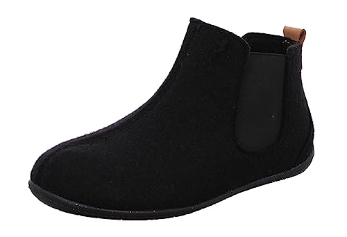 Rohde Damen Hausschuh Filz Wolle Stiefelette Stretch Schlupfschuh Tivoli-D 6868, Größe:39 EU, Farbe:Schwarz von Rohde
