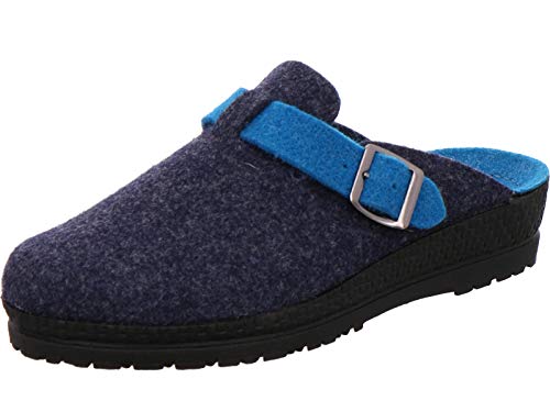 Rohde Damen Pantoffeln Hausschuhe Filz Neustadt-D 2284, Größe:39 EU, Farbe:Blau von Rohde