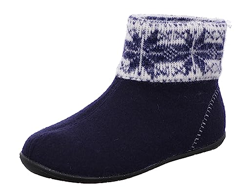 Rohde Damen Pantoffeln Stiefeletten Filz Tivoli-D 6869, Größe:37 EU, Farbe:Blau von Rohde