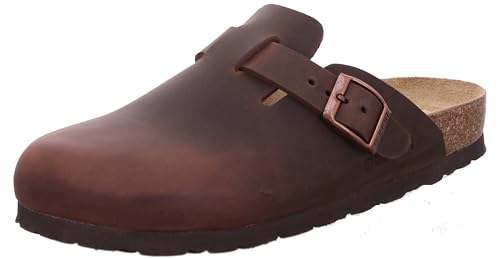 Rohde Damen Pantolette Clog Leder Schnalle robust kombifreundlich Alba 6073, Größe:41 EU, Farbe:Braun von Rohde