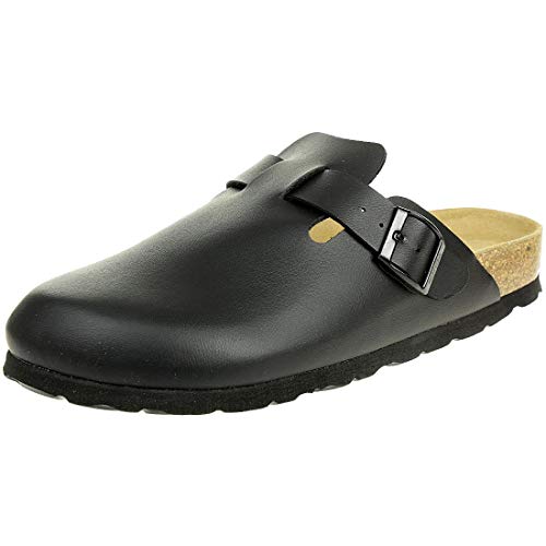 Rohde Damen Pantolette Clog Schnalle profilierte Sohle Alba 6077, Größe:42 EU, Farbe:Schwarz von Rohde