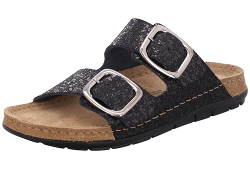 Rohde Damen Pantolette Leder Schnalle Muster schimmernd Rodigo-D 5857, Größe:40 EU, Farbe:Schwarz Rohde Damen Pantolette Leder Schnalle Muster schimmernd Rodigo-D 5857, Größe:40 EU, Farbe:Schwarz von Rohde