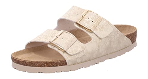 Rohde Damen Pantolette Schnallen Softino Bedruckt Alba 5598, Größe:39 EU, Farbe:Beige von Rohde