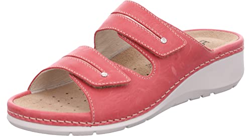 Rohde Damen Pantoletten Clogs Klettverschluss Weite G Andora 6182, Größe:41 EU, Farbe:Pink von Rohde