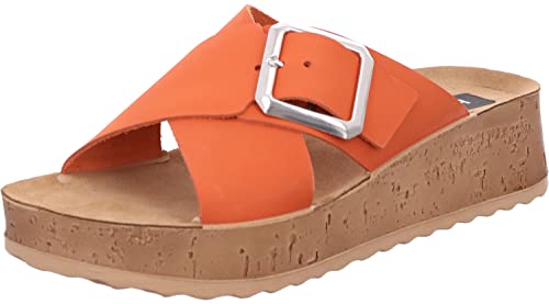 Rohde Damen Pantoletten Schnalle Clogs Cortona 6210, Größe:42 EU, Farbe:Orange von Rohde