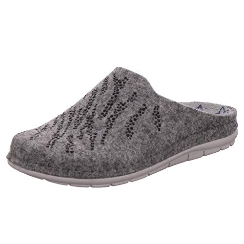 Rohde Damen 6194-80 Rodigo-D Pantoffeln Hausschuhe Softfilz, Größe:41 EU, Farbe:Grau von Rohde