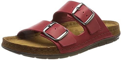 Rohde Damen Leder Pantoletten Schnalle Clogs Rodigo-D 5865, Größe:37 EU, Farbe:Rot von Rohde