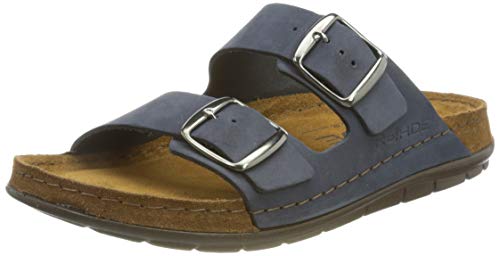 Rohde Damen Leder Pantoletten Schnalle Clogs Rodigo-D 5865, Größe:38 EU, Farbe:Blau von Rohde