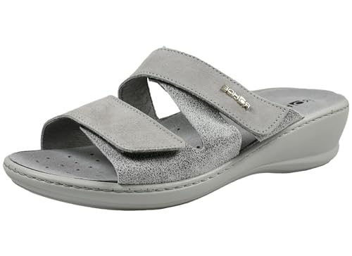 Rohde Damen Schuhe Pantoletten Clogs Leder Herne 5770, Größe:40 EU, Farbe:Silber von Rohde