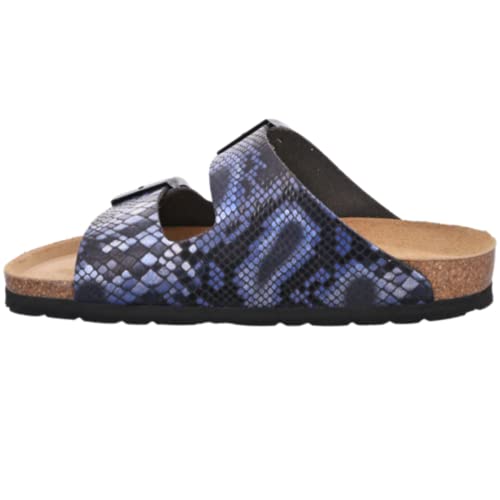 Rohde Damen Schuhe Pantoletten Keilabsatz Clogs Alba 5579, Größe:39 EU, Farbe:Blau von Rohde