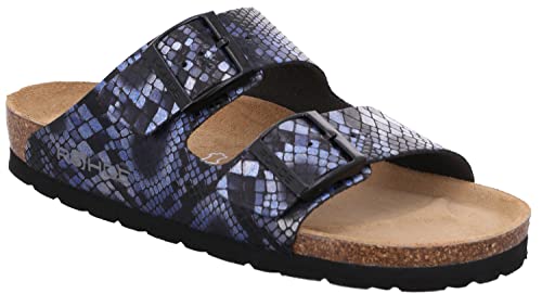 Rohde Damen Schuhe Pantoletten Keilabsatz Clogs Alba 5579, Größe:40 EU, Farbe:Blau von Rohde