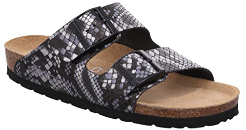 Rohde Damen Schuhe Pantoletten Keilabsatz Clogs Alba 5579, Größe:42 EU, Farbe:Silber von Rohde