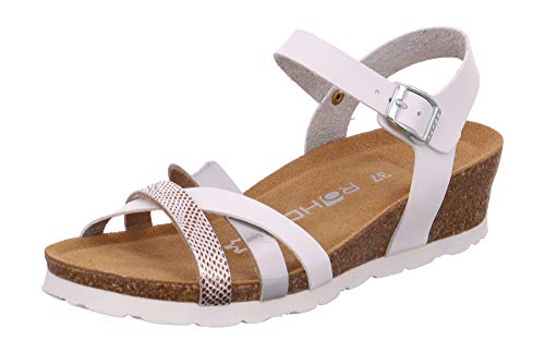 Rohde 5526 Verona Damen Sandalen Sandaletten Weite G, Größe:37 EU, Farbe:Weiß von Rohde