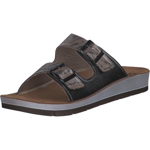 Rohde FISCHER Damen Pantolette LEDERDECKSOHLE Weite G (metall, EU Schuhgrößensystem, Erwachsene, Numerisch, M, 39) von Rohde