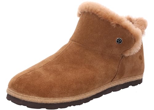 Rohde Damen Hausschuh Stiefelette Schlupfschuh Leder Lammfell Gardena 7076, Größe:37 EU, Farbe:Braun von Rohde