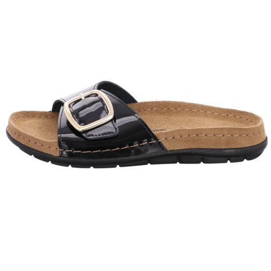 Rohde Damenschuhe Klassische Pantoletten SCHW./LACK - Gr. - 39 von Rohde