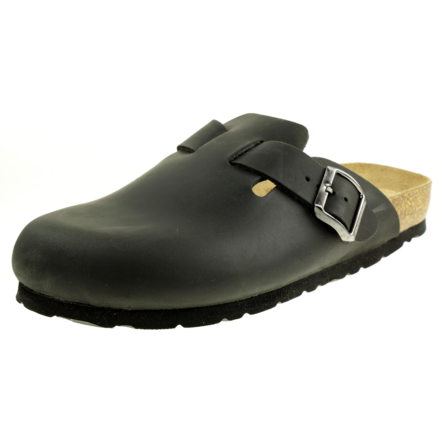 Rohde Grado Herren Pantoffeln Hausschuhe Clog 6698 schwarz LEDER von Rohde