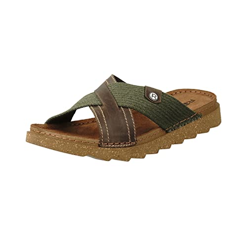 Rohde Herren, Männer, Klassische Sandalen, Sandalen,pantoletten,sommerschuhe,hausschuhe,leder-fußbett,OLIVE,46 EU / 11 UK von Rohde