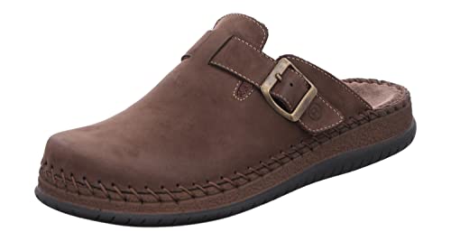 Rohde Herren Pantoffel Clog Nubuk Leder Schnalle Alassio 6794, Größe:40 EU, Farbe:Braun von Rohde