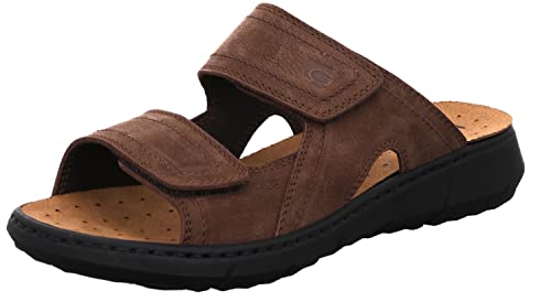 Rohde Herren Klettverschluss Pantoletten Leder Clogs Arezzo 6522, Größe:44 EU, Farbe:Braun von Rohde