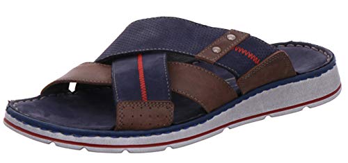 Rohde 5982 Brunello Herren Pantoletten Leder Clogs, Größe:43 EU, Farbe:Blau von Rohde