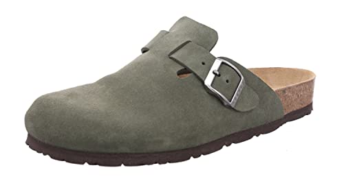 Rohde Herren Pantoffel Hausschuh Clog Leder Grado 6694, Größe:42 EU, Farbe:Grün von Rohde