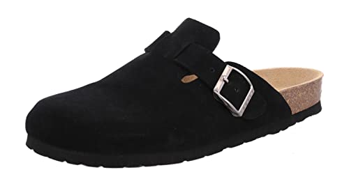 Rohde Herren Pantoffel Hausschuh Clog Leder Grado 6694, Größe:43 EU, Farbe:Schwarz von Rohde