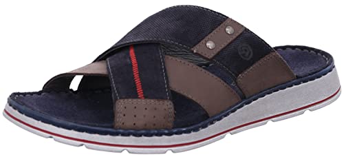 Rohde Herren Leder Pantoletten Clogs Brunello 5982, Größe:44 EU, Farbe:Blau von Rohde