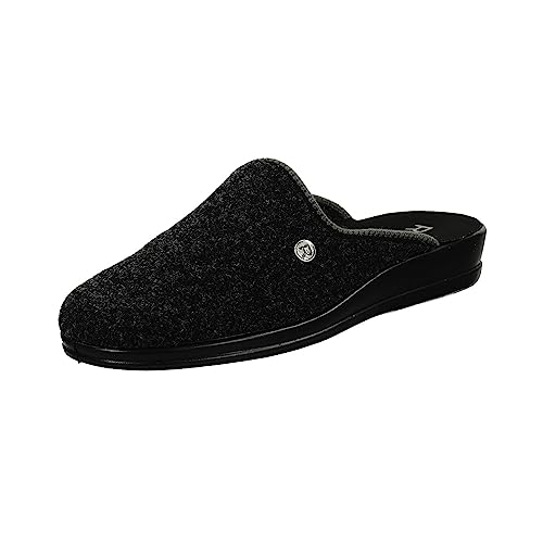 Rohde Damen, Frauen, Pantoletten, Slipper,Sandalen,Freizeitschuhe,Schlupfschuhe,schluepfschuhe,Slipper,Slides,Slip-ons,Mules,SCHWARZ,46 EU von Rohde