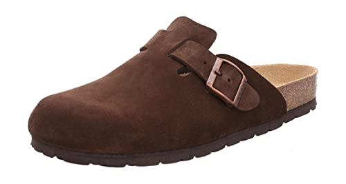 Rohde Herren Pantoffel Hausschuh Clog Leder Grado 6694, Größe:45 EU, Farbe:Braun von Rohde