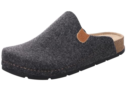 Rohde Herren Pantoffel Memoryfußbett Hausschuh recycelter Softfilz H.Soave 6751, Größe:44 EU, Farbe:Grau von Rohde