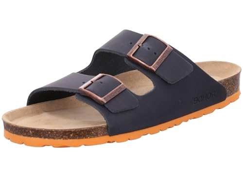 Rohde Herren Pantolette Leder Clog Schnalle Grado 5927, Größe:41 EU, Farbe:Blau von Rohde