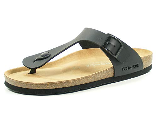 Rohde Herren Pantoletten GRADO Hausschuhe Clogs 5925 Schwarz, Schuhgröße:45 EU von Rohde