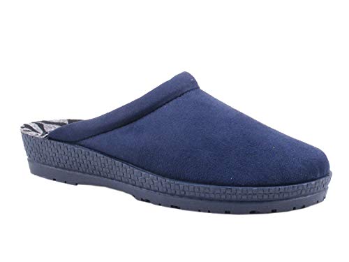 Rohde Neustadt D 2291 Schuhe Damen Hausschuhe Pantoffeln Clogs Schurwolle, Größe:40 EU, Farbe:Blau von Rohde