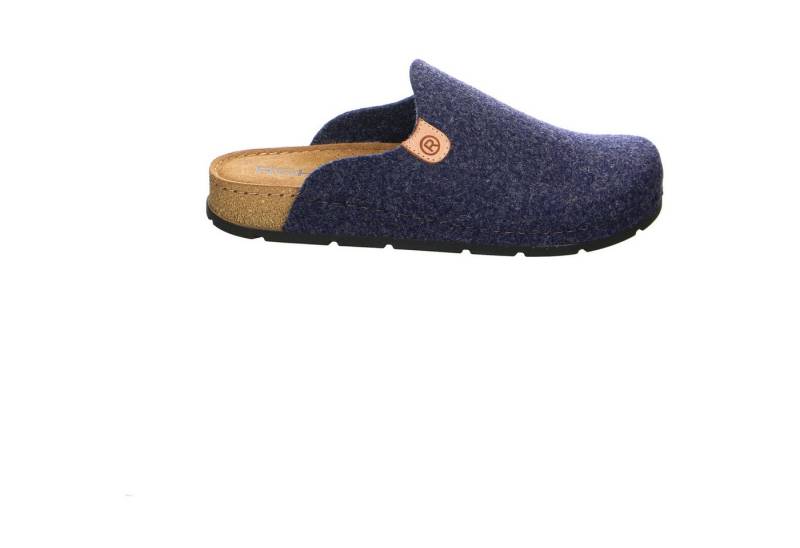 Rohde Rohde Leinen-Stoff Hausschuhe Winter blau Hausschuh von Rohde