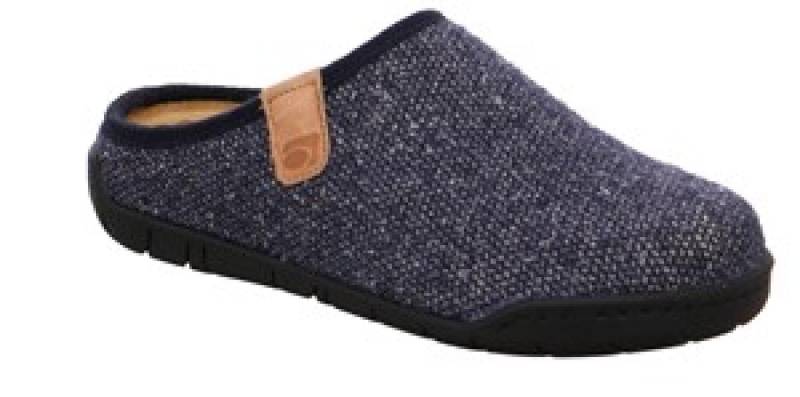 Rohde Softfilz bedr. blau kombi Hausschuh von Rohde